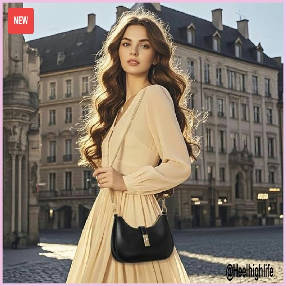 Vegan Leather Shoulder Bag with Detachable Strap, 10x7 Inches, Multi-Functional - Picture 4 of 8